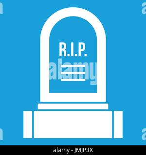 Headstone icon white Stock Vector