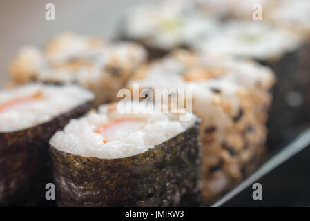 sushi in box closeup selective focus