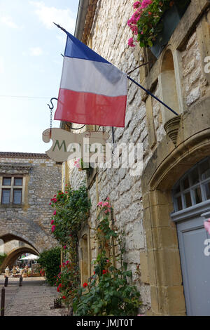 Maire or Town Hall in the French town of Monpazier, Dordogne Stock Photo