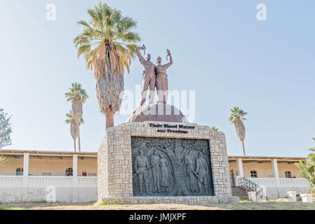 WINDHOEK, NAMIBIA - JUNE 17, 2017: The Genocide Memorial in front of the Alte Feste in Windhoek, the capital city of Namibia Stock Photo