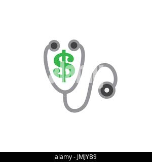 Healthcare costs and expenses showing concept w stethoscope Stock Vector