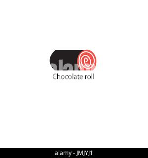 Vector icon of chocolate roll  Stock Vector