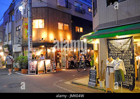 Street scene at Shimokitazawa at dusk Stock Photo