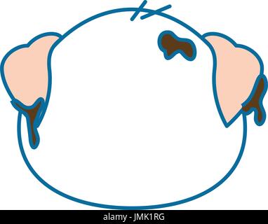 isolated cute pig face icon vector illustration graphic design Stock Vector