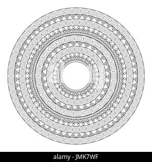 Mandalas for coloring book. Decorative black and white round outline ornament. Unusual flower shape. Oriental and anti-stress therapy patterns. yoga l Stock Photo