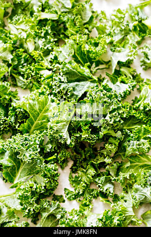Fresh kale on white background Stock Photo