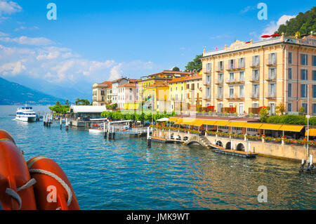 Bellagio, Italy - June 29, 2016: Panorama of  the old town of Bellagio, famous resort by the Lake Como in Lombardy, Italy Stock Photo