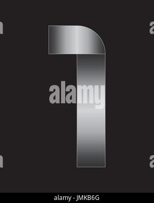 rectangular bent metal font - number 2 Stock Vector Image & Art - Alamy