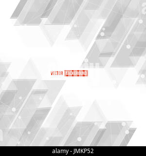 Vector Abstract geometric shape from gray cubes. White squares Stock Photo