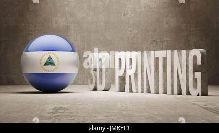 Nicaragua High Resolution 3d Printing Concept Stock Photo