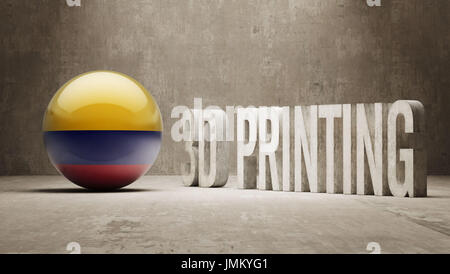 Colombia High Resolution 3d Printing Concept Stock Photo