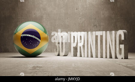 Brazil High Resolution 3d Printing Concept Stock Photo