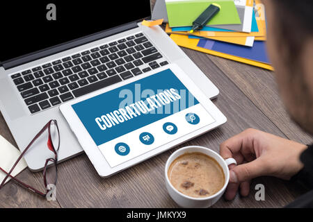 CONGRATULATIONS SCREEN CONCEPT Stock Photo