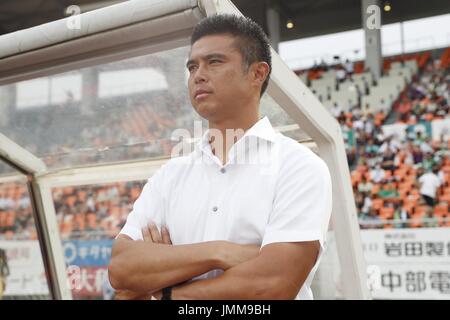 Gifu, Japan. 9th July, 2017. Takanori Nunobe (Kyoto) Football/Soccer : Japanese '2017 Meiji Yasuda J2 League' match between FC Gifu 3-2 Kyoto Sanga FC at the Gifu Memorial Center Nagaragawa Stadium in Gifu, Japan . Credit: Mutsu Kawamori/AFLO/Alamy Live News Stock Photo