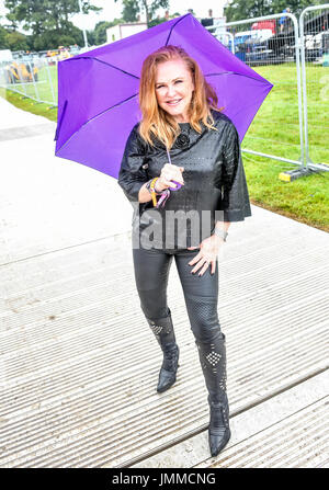 Lulworth Castle, Dorset, UK. 28th July, 2017. Carol Decker, lead singer T'Pau seen backstage after performing on the Castle Stage at Camp Bestival 2017, Friday, Lulworth Castle, Dorset, UK Credit: jules annan/Alamy Live News Stock Photo