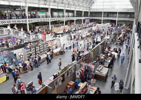 London, UK.  28 July 2017.  Visitors attend the popular London Film & Comic Con convention at Kensington Olympia.   The three day event celebrates film, comics and more providing many with the chance to dress as their favourite characters. Credit: Stephen Chung / Alamy Live News Stock Photo