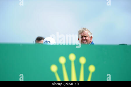 Royal Porthcawl Golf Club, Bridgend, UK. 27th July, 2017. Colin Montgomerie of Scotland on the 15th tee during the first round of The Senior Open Championship at Royal Porthcawl Golf Club. Credit: David Partridge/Alamy Live News Stock Photo