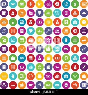 100 deposit icons set color Stock Vector