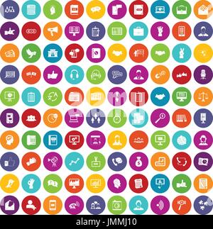 100 dialog icons set color Stock Vector