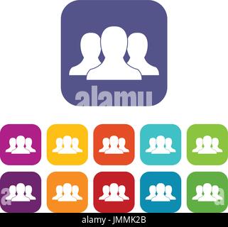 Group of people icons set Stock Vector