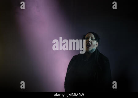 Rock'n'Roll singer Marilyn Manson, in concert at Capannelle Arena, Rome, Italy Stock Photo