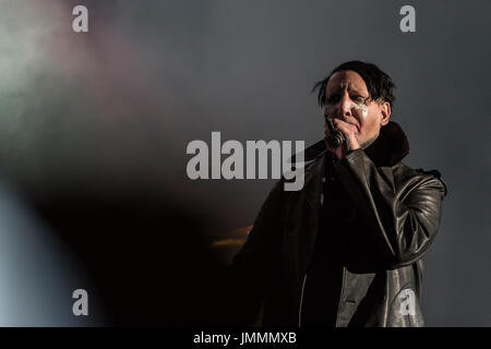 Rock'n'Roll singer Marilyn Manson, in concert at Capannelle Arena, Rome, Italy Stock Photo