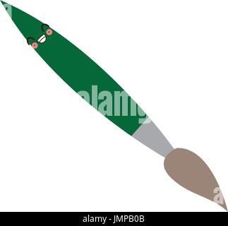 kawaii paint brush supply artistic element Stock Vector