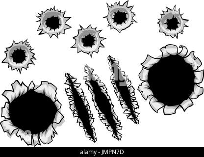 paper hole vector torn bullet page design ripped crack rip illustration ...