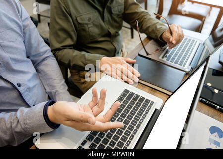 Business meeting office. documents account managers crew working with new startup project Idea presentation, analyze marketing plans Stock Photo