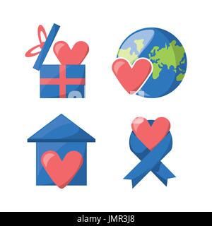 donation support symbol to charity of the people Stock Vector