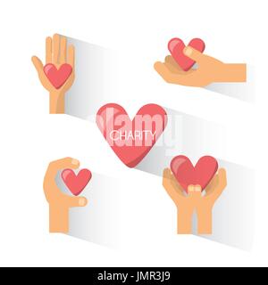 donation support symbol to charity of the people Stock Vector
