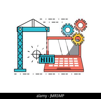 technology teamwork to development process Stock Vector
