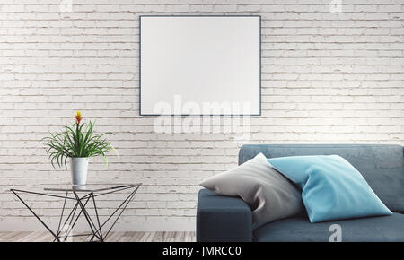 Living room with modern sofa and industrial style Stock Photo