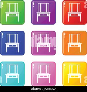 Dressing console, pier-glass set 9 Stock Vector