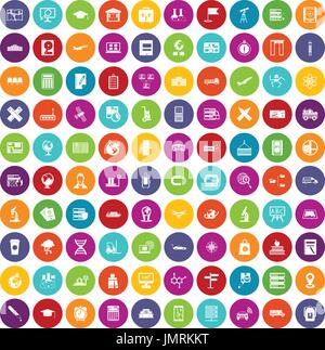 100 globe icons set color Stock Vector