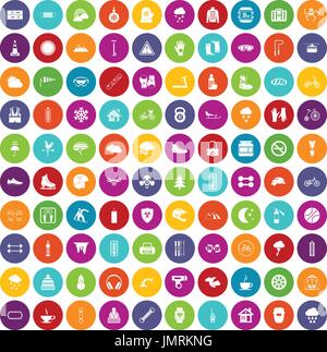 100 glove icons set color Stock Vector