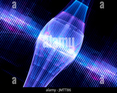 Colorful glowing quantum computer background, futuristic technology, 3D rendering Stock Photo