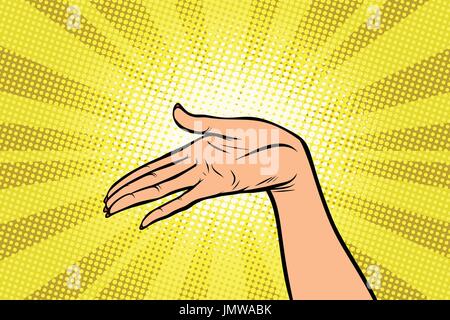 Women open palm hand hold gesture Stock Vector