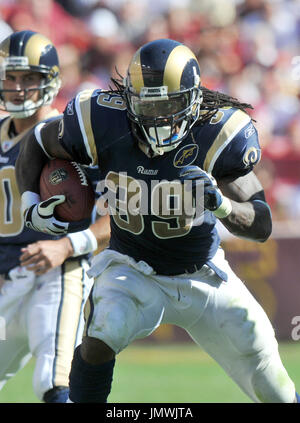 St. Louis Rams running back Steven Jackson walks off the field