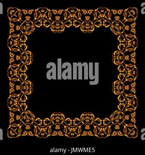 Vector golden frame. Square vintage card for design. Premium background in luxury style Stock Vector