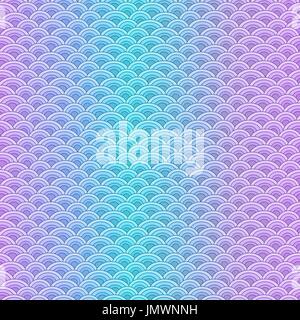 Marine fish scales simple seamless pattern in soft pastel colors. Stock Vector