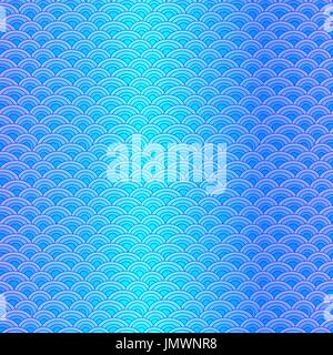 Marine fish scales simple seamless pattern in soft pastel colors. Stock Vector