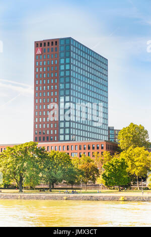 IGM building seen from the south banks of river main, frankfurt am main, hesse, germany Stock Photo