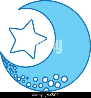 cute moon with star Stock Vector