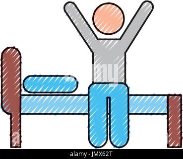Avatar of a person waking up Stock Vector