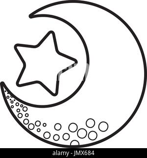 cute moon with star Stock Vector