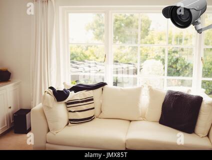 Digital composite of cctv, living room Stock Photo