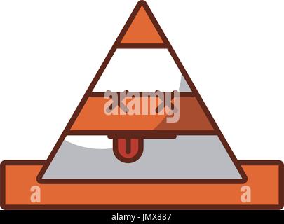 cone construction kawaii character Stock Vector