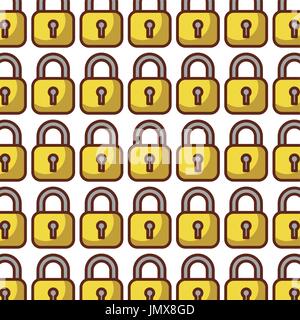 safe secure padlock pattern background Stock Vector