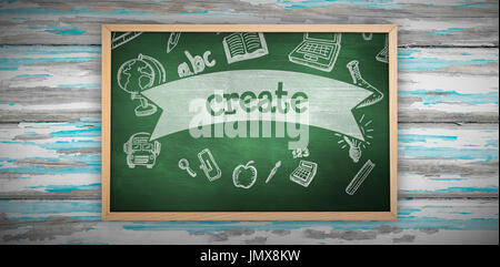 Chalkboard    against create against green chalkboard Stock Photo